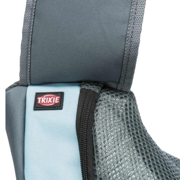 Trixie Borsa Frontale Tracolla Sling Grigio/Azzurra per Cani Max 5kg di Peso - Fibbia di regolazione - Logo Trixie