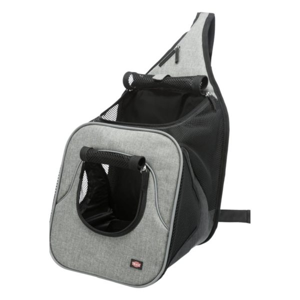 Trixie Borsa Frontale Tracolla Savina Nero/Grigio per Cani Max 10kg di Peso - Panoramica