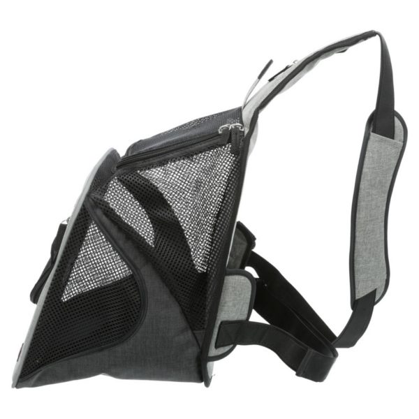 Trixie Borsa Frontale Tracolla Savina Nero/Grigio per Cani Max 10kg di Peso - Lato