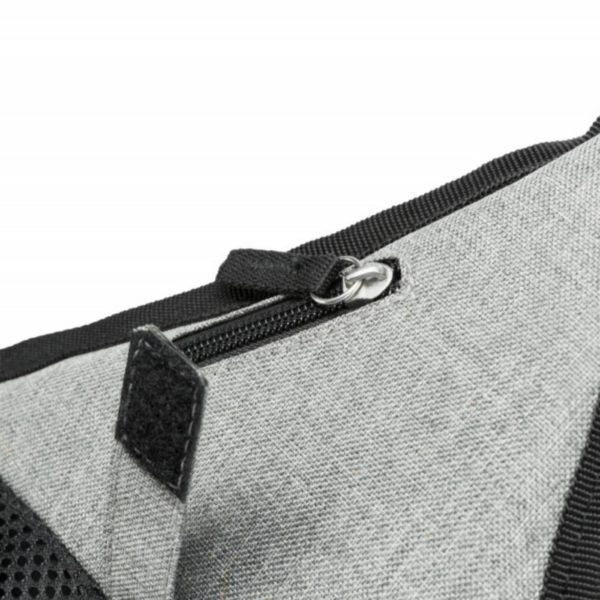 Trixie Borsa Frontale Tracolla Savina Nero/Grigio per Cani Max 10kg di Peso - Tasca per cellulare