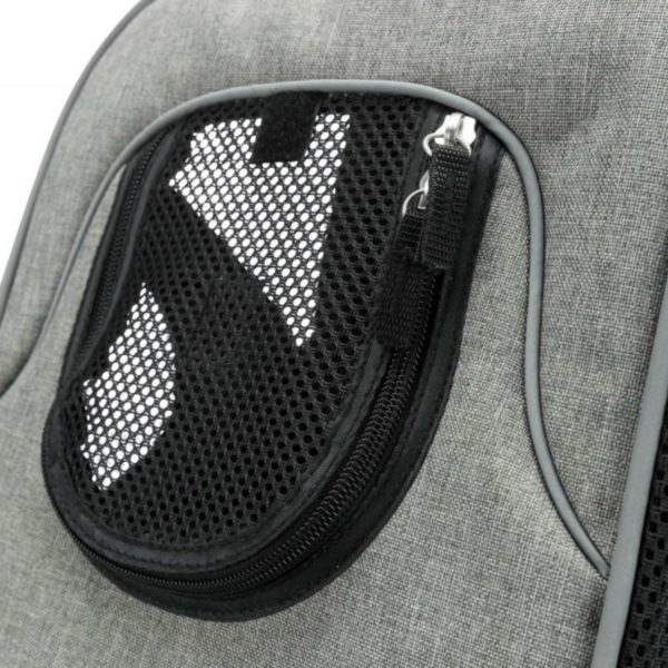 Trixie Borsa Frontale Tracolla Savina Nero/Grigio per Cani Max 10kg di Peso - Apertura frontale