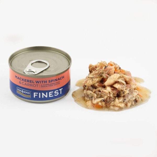 Fish4Dogs Finest Alimento Umido per Cani Sgombro con Carote e Spinaci 85g - Prodotto