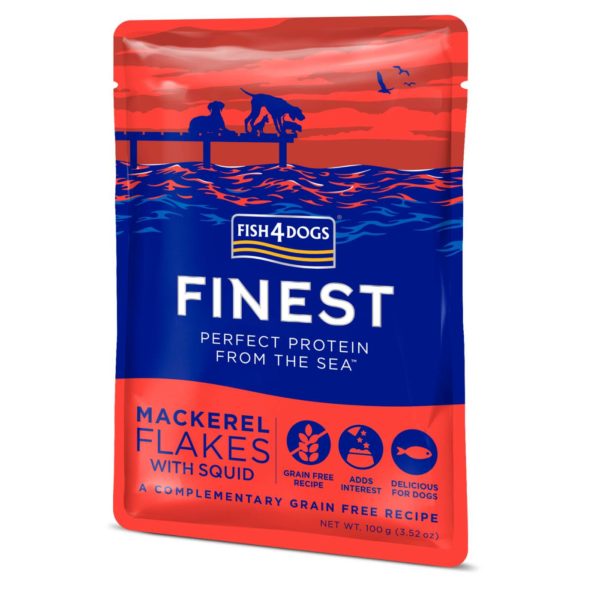 Fish4Dogs Finest Mousse per Cani Sgombro e Calamari 100g - Confezione