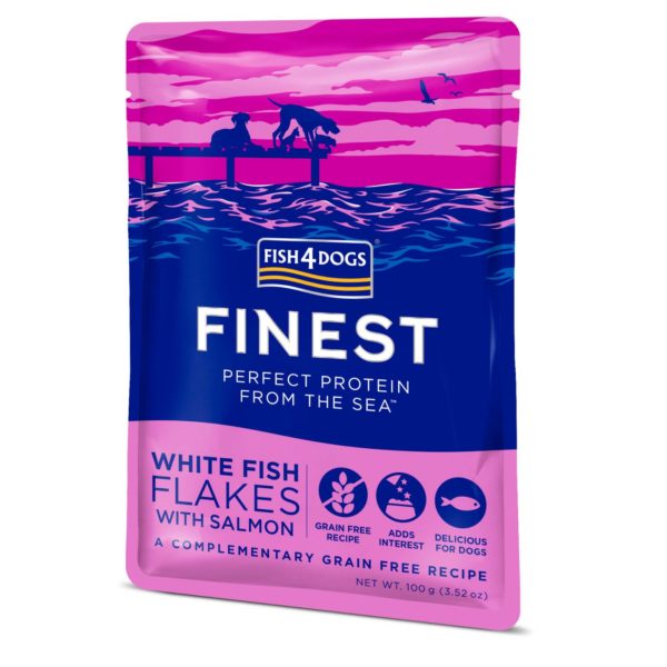Fish4Dogs Finest Mousse per Cani Pesce Bianco e Salmone 100g - Confezione