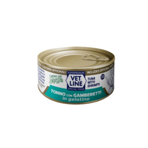 Vet Line Tonno con Gamberetti in Gelatina 70g per Gatti Vetline