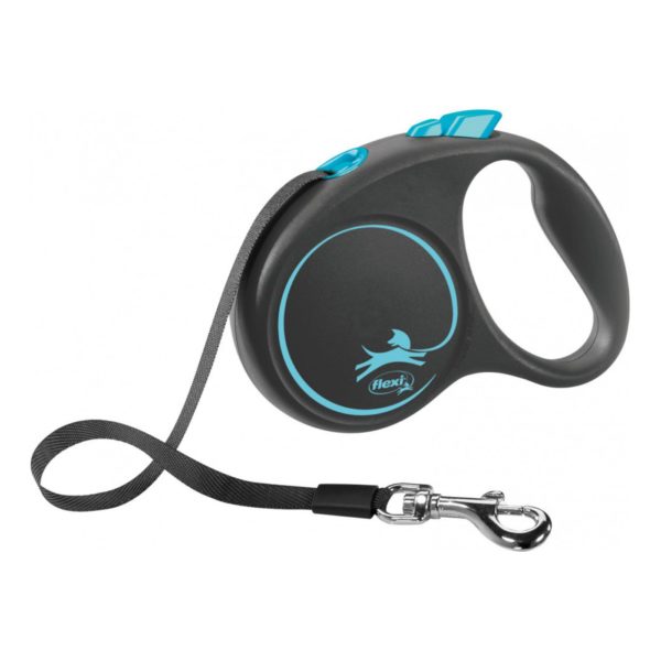 Flexi Guinzaglio Black Design in Fettuccia S 5m fino a 15Kg - Blu