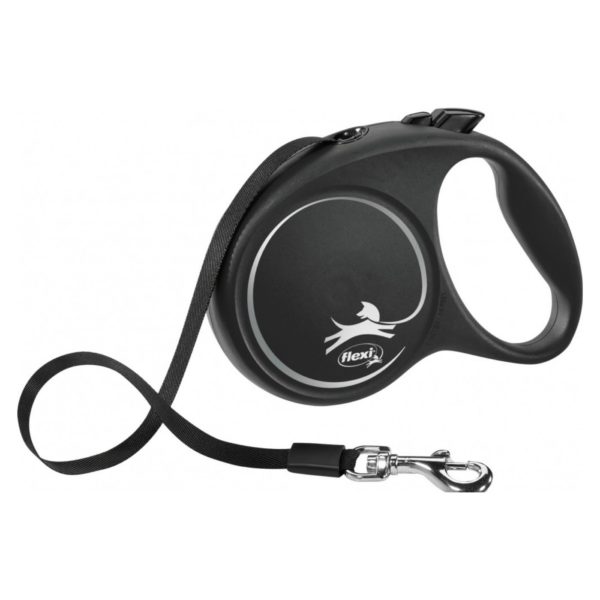 Flexi Black Design in Fettuccia M 5mt fino a 25kg - Nero
