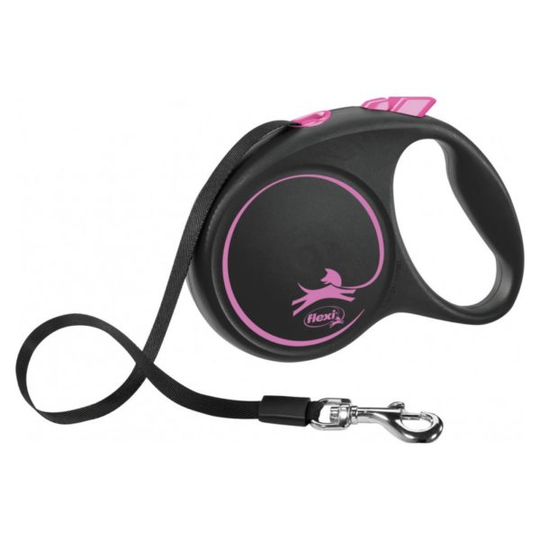 Flexi Black Design in Fettuccia M 5mt fino a 25kg - Rosa