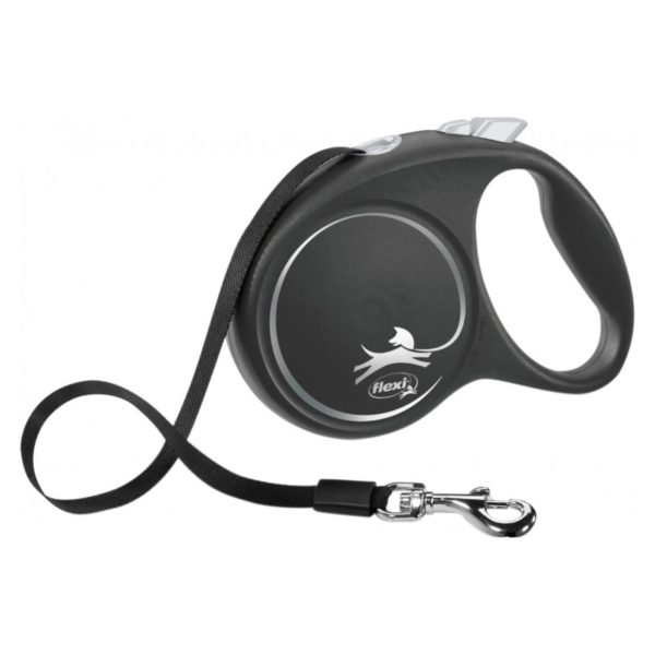 Flexi Black Design in Fettuccia L 5mt fino a 50kg - Nero