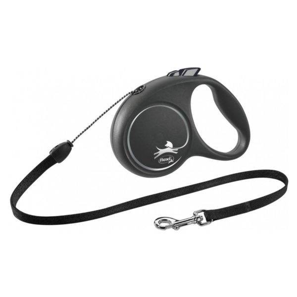 Flexi Black Design in Corda S 5mt fino a 12kg - Nero
