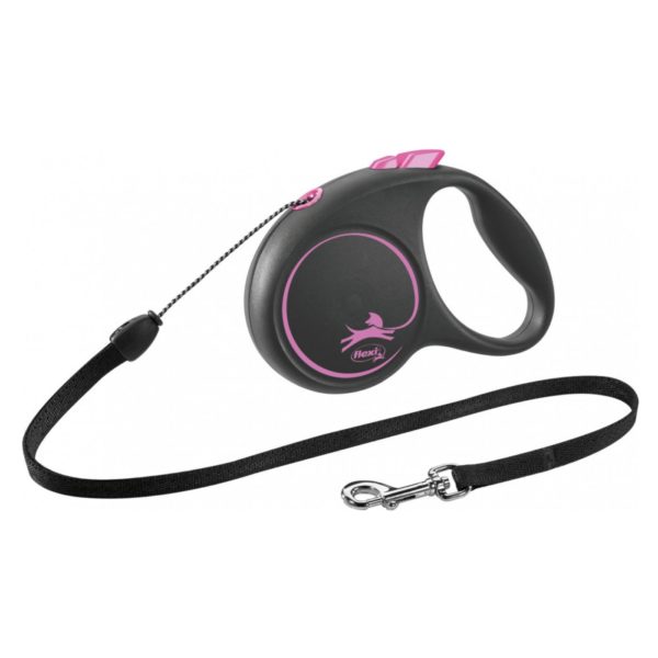 Flexi Black Design in Corda S 5mt fino a 12kg - Rosa