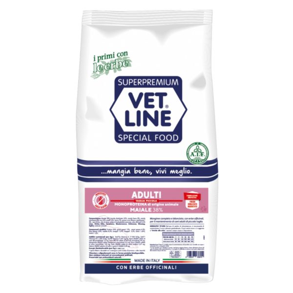 Vet Line Maiale per Cani Adulti di Piccola Taglia Monoproteico