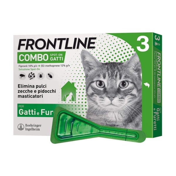 Frontline Combo Spot-On Antiparassitario per Gatti 3 Pipette