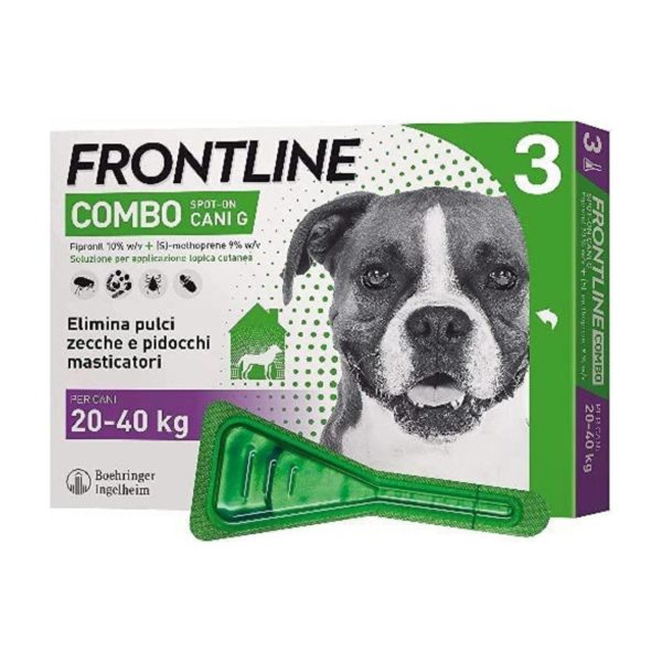 Frontline Combo Spot-On Antiparassitario per Cani 3 Pipette - Taglia 20-40kg