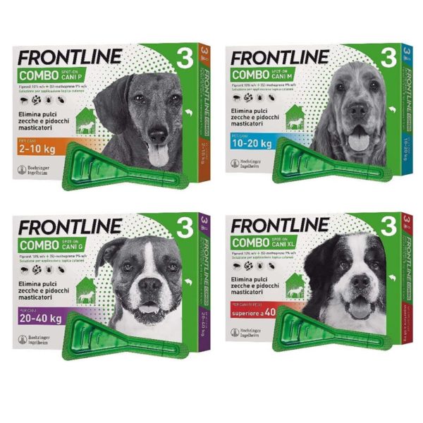 Frontline Combo Spot-On Antiparassitario per Cani 3 Pipette