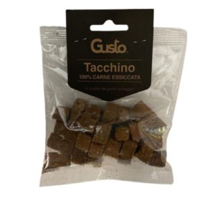Gusto Snack Cubetti Monoproteici 100% Carne di Tacchino Essicata per Cani 100g