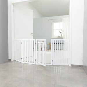 Trixie Cancelletto Recinto per Cani con Porta in Legno Bianco 4 elementi 51xh.81cm - Utilizzo su porta a battenti