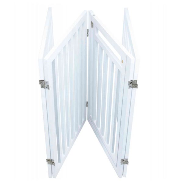 Trixie Cancelletto Recinto per Cani con Porta in Legno Bianco 4 elementi 51xh.81cm - Struttura pieghevole