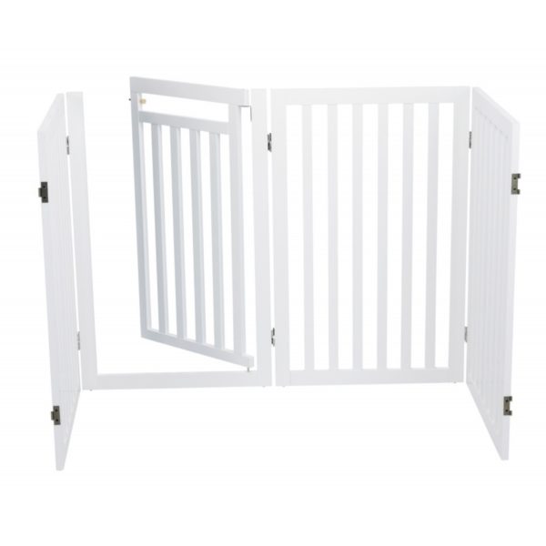 Trixie Cancelletto Recinto per Cani con Porta in Legno Bianco 4 elementi 51xh.81cm - Porta in legno bianco