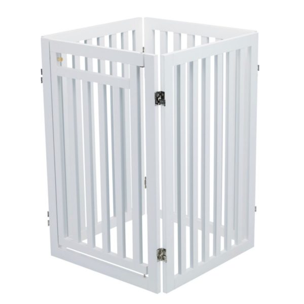 Trixie Cancelletto Recinto per Cani con Porta in Legno Bianco 4 elementi 51xh.81cm - Realizzato in MDF, verniciato