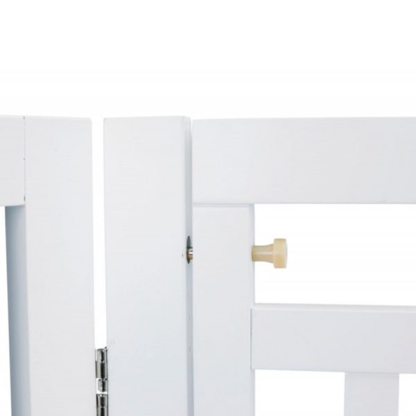 Trixie Cancelletto Recinto per Cani con Porta in Legno Bianco 4 elementi 51xh.81cm - Chiusura porta