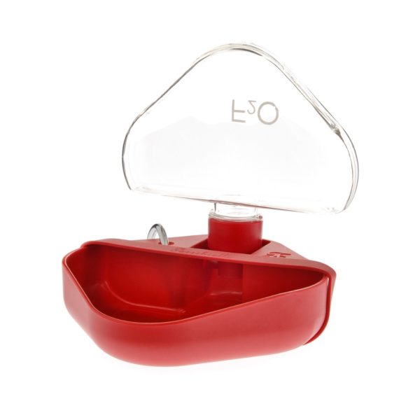 Ferribiella Bottiglia Ciotola da Viaggio F2O per Animali in Plastica Silicone 350ml 14x14x5cm - Panoramica variante rossa