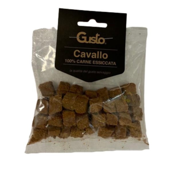 Gusto Snack Cubetti Monoproteici 100% Carne di Cavallo Essicata per Cani 100g