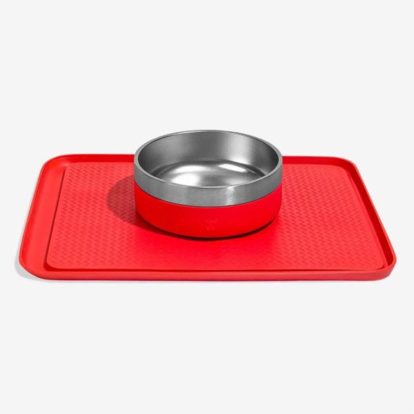 Zee.Dog Zee.Mat Sottociotole Antiformiche 43x33x1,7cm - Variante corallo con ciotola