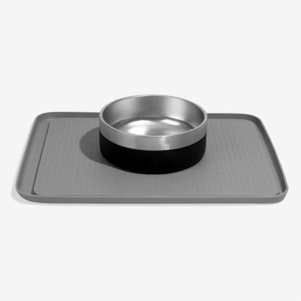 Zee.Dog Zee.Mat Sottociotole Antiformiche 43x33x1,7cm - Variante grigio con ciotola