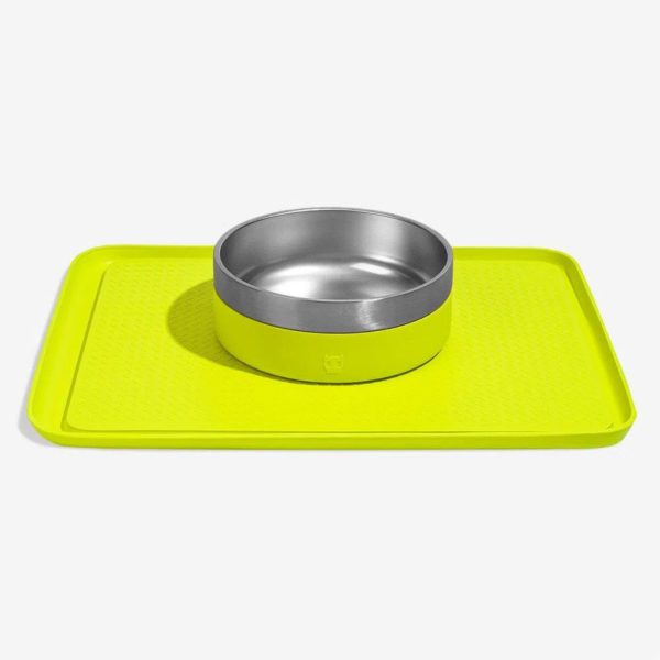 Zee.Dog Zee.Mat Sottociotole Antiformiche 43x33x1,7cm - Variante verde lime con ciotola