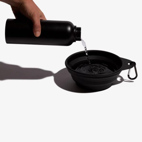 Zee.Dog Go Bowl Ciotola Pieghevole da Viaggio Singola per Animali Nera - Adatta sia per l'acqua che per il cibo