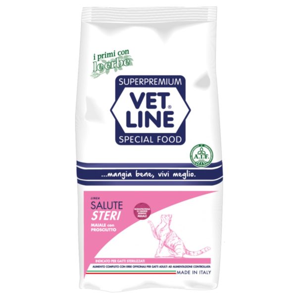 Vet Line Salute Steri Monoproteico Maiale con Prosciutto per Gatti Adulti 1Kg VetLine