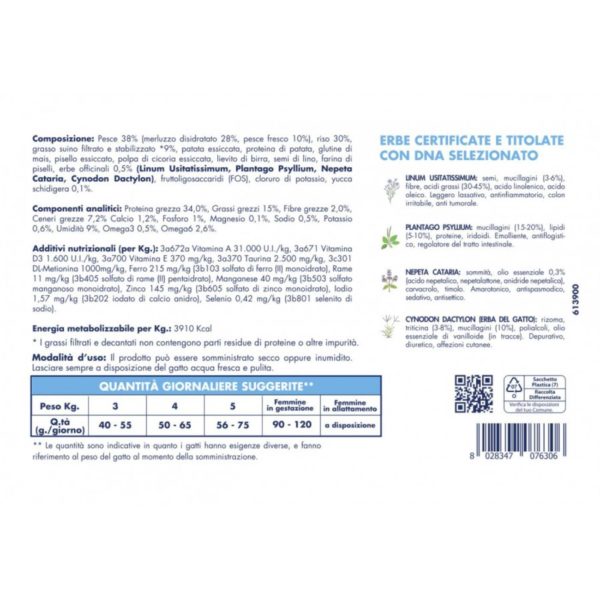 Vet Line Prevenzione Gusto Monoproteico Pesce per Gatti Adulti 1Kg VetLine - Caratteristiche