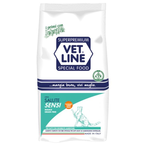 Vet Line Salute Sensi Monoproteico Maiale Grain Free per Gatti Adulti 1Kg VetLine
