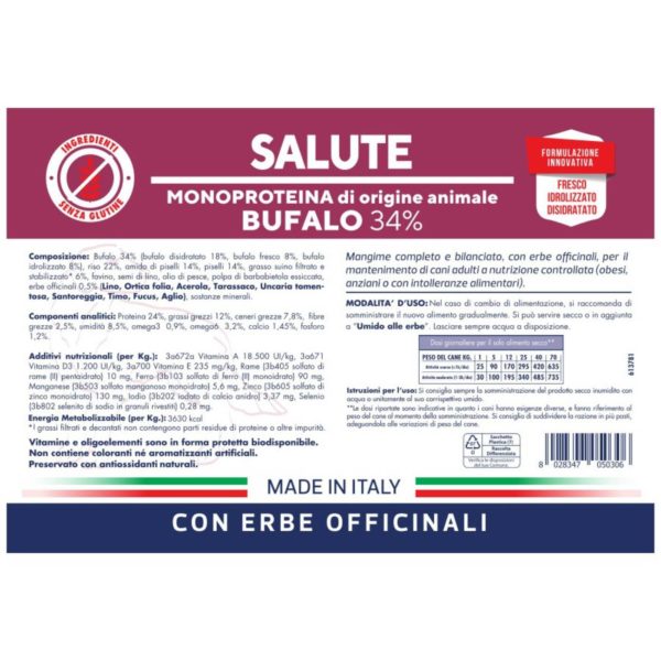 Vet Line Linea Salute Bufalo per Cani Adulti VetLine - Caratteristiche