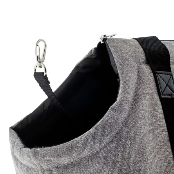Ferribiella Borsa Trasportino Tracolla Mondo 38x25x25cm Grigia per Cani - Guinzaglio di sicurezza