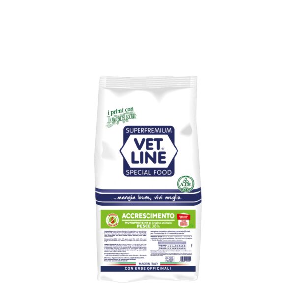 Vet Line Accrescimento Pesce per Cuccioli Monoproteico VetLine 3Kg