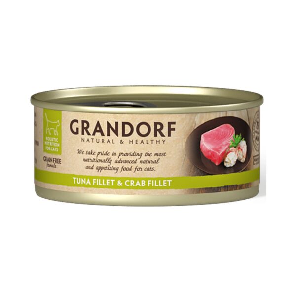 Grandorf Alimento Umido per Gatti Filetti di Tonno e Granchio 70g
