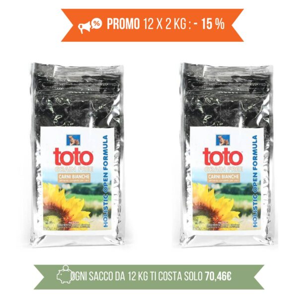 Toto Holistic Crocchette per Cani Grain Free Carni Bianche - PROMO 2x12kg -15%