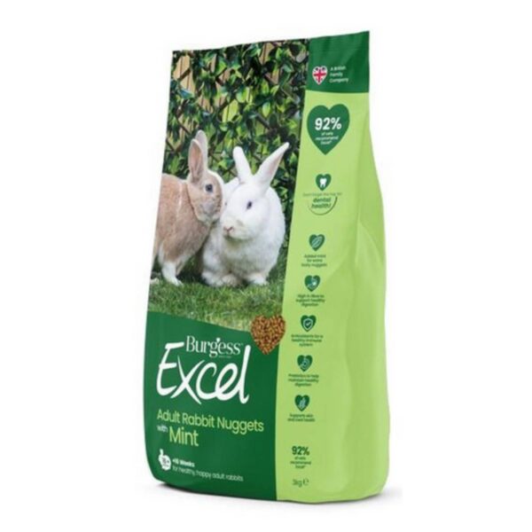 Burgess Excel Adult Rabbit Nuggets with Mint - Formato 3kg