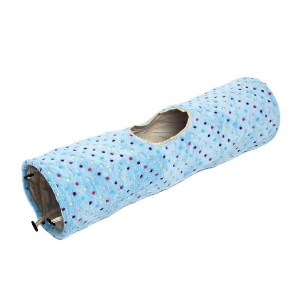 Ferribiella Gioco Tunnel Morbido per Gatti 25x90cm - Azzurro
