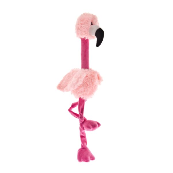 Ferribiella Peluche per Cani Fenicottero 32x18x10cm - Con squeaker e cracker interni