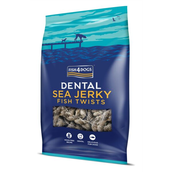 Fish4Dogs Dental Sea Jerky Fish Twist Premi Snack per Cani 500g