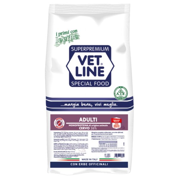 Vet Line Adulto Cervo per Cani Adulti Monoproteico VetLine