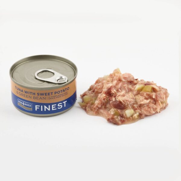 Fish4Dogs Finest Alimento Umido per Cani Tonno con Patata Dolce e fagioli Verdi 85g - Prodotto