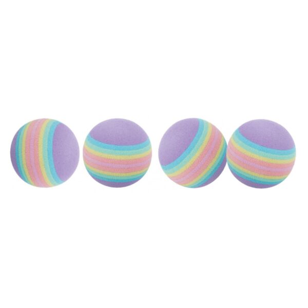 Trixie Gioco Set Palline Arcobaleno in Spugna 4 Pezzi Ø4cm