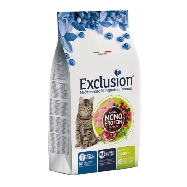 Exclusion Mediterraneo Monoproteico Noble Grain Cat Adult Pollo per Gatti Adulti 1,5Kg
