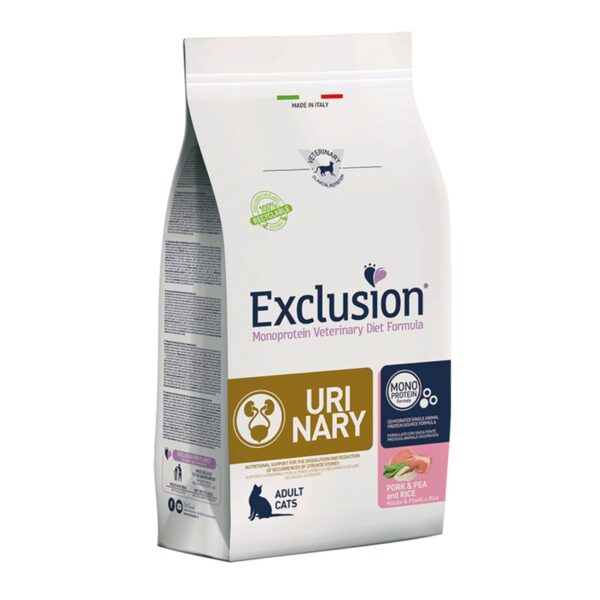 Exclusion Diet Cat Urinary Maiale Piselli e Riso Monoproteico per Gatti 1,5kg