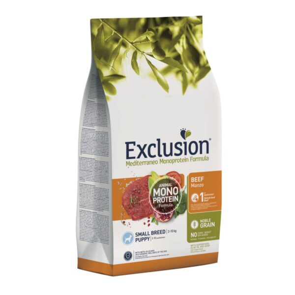 Exclusion Mediterraneo Monoproteico Noble Grain Puppy Small Manzo per Cuccioli 2kg