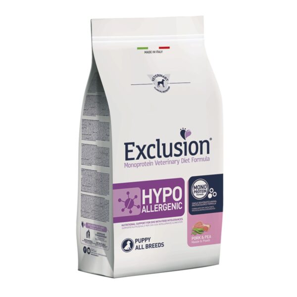 Exclusion Diet Hypoallergenic Puppy All Breeds Maiale e Piselli Monoproteico per Cuccioli